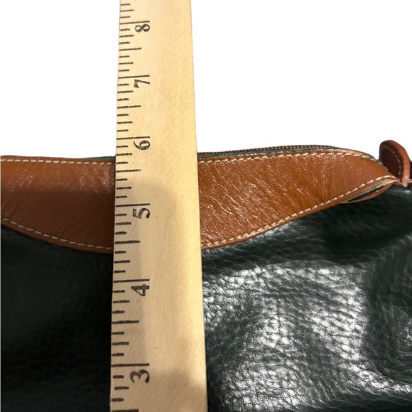 Bass vintage green and brown leather shoulder bag some wear - Picture 9 of 10